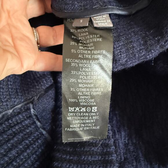 SLATE & STONE | Navy Blue Berkeley Wool Mohair Blend Chunky Cardigan | Small - Picture 10 of 10